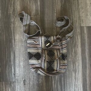 Stylish Black and Tan Woven Bag